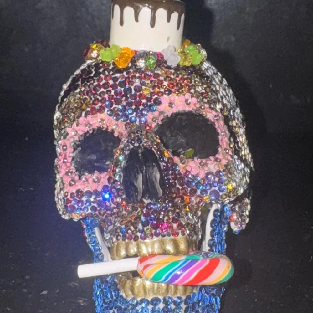 Colorful Rhinestone Skull Decor - Picture 6 of 7